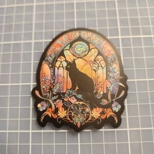 10/$10 Sticker Stained Glass Black Cat Theme Wicca Witchy Goth